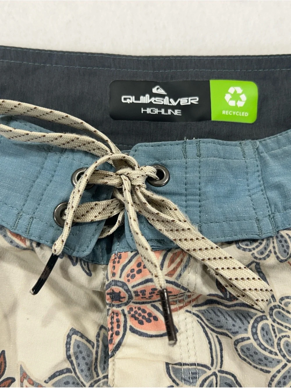 Quiksilver Men’s Floral Board Shorts in Beige, Blue and Tan